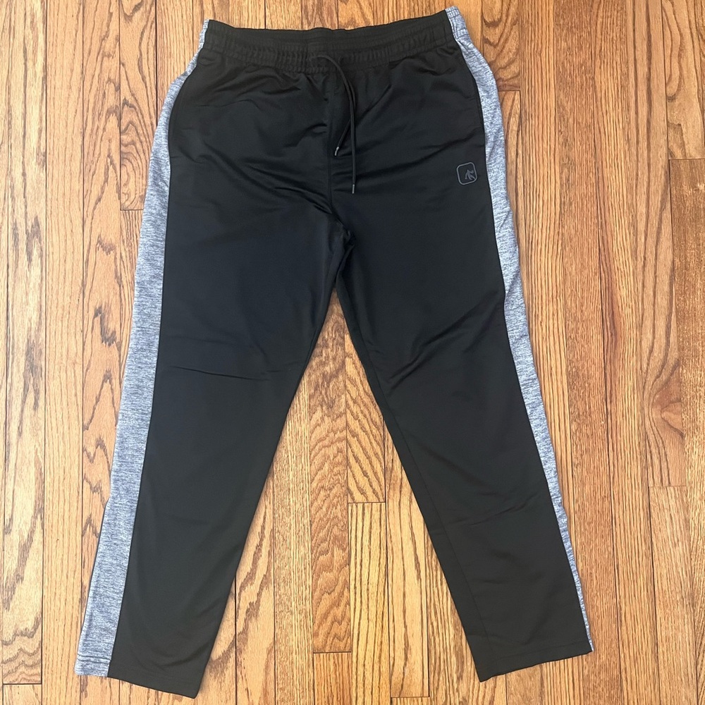 AND 1 Men’s Track Sweatpants XL, Black & Heather Gray, Basketball